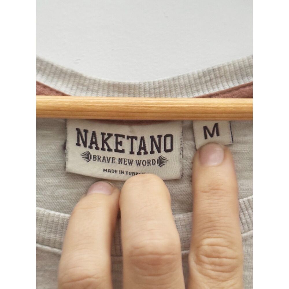 Naketano Gray Crewneck Sweatshirt Contrast Trim Size M